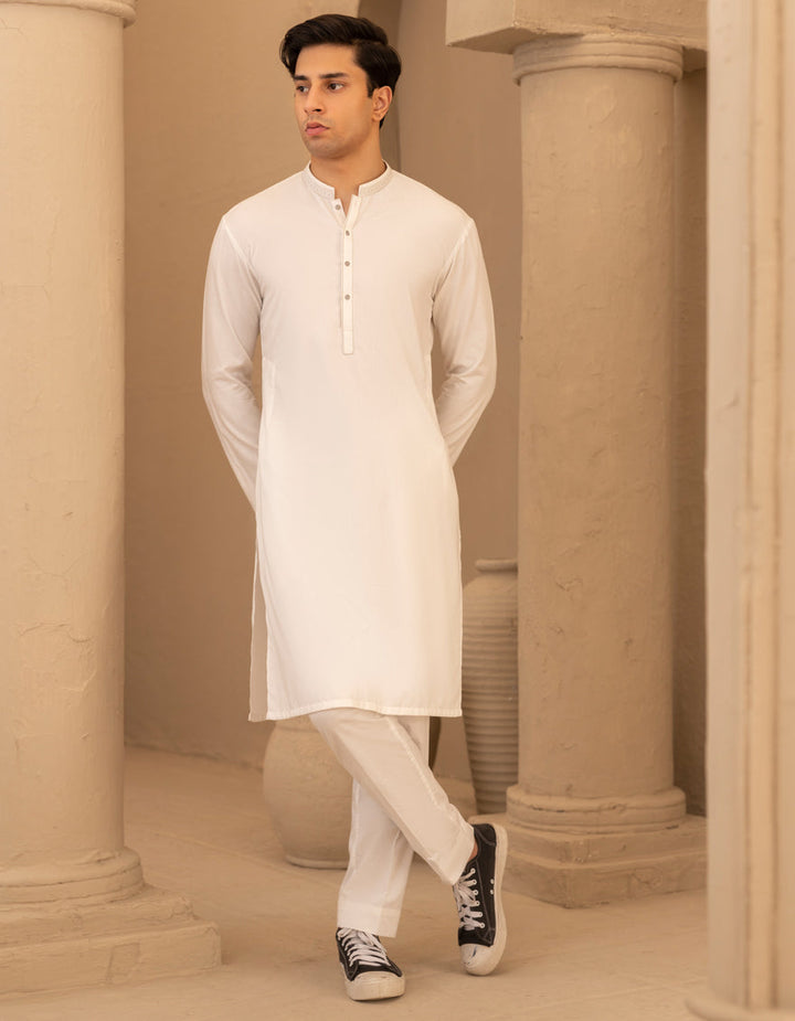 Blended Off White Kurta - J. Junaid Jamshed