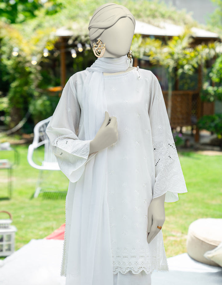 Dyed White Stitched Suit - J. Junaid Jamshed