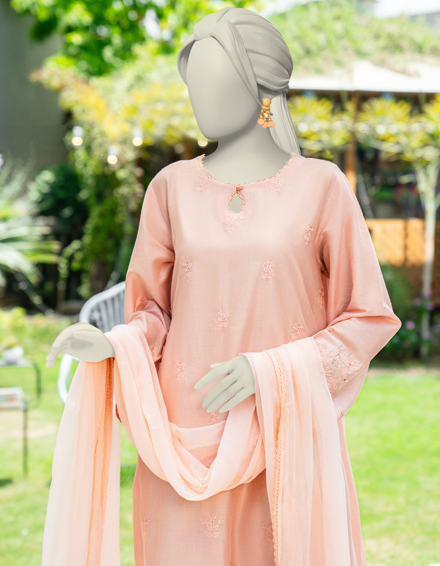 Dyed Pink Stitched Suit - J. Junaid Jamshed