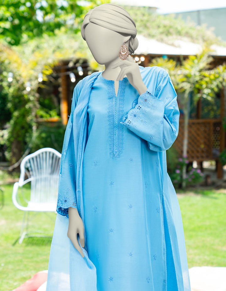 Dyed Blue Stitched Suit - J. Junaid Jamshed