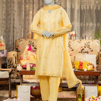 Lawn Yellow Stitched Suit - J. Junaid Jamshed