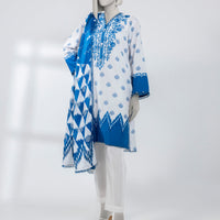 Lawn White Unstitched Suit - J. Junaid Jamshed