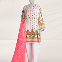 Dobby Pink Unstitched Suit - J. Junaid Jamshed