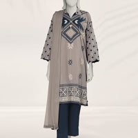 Lawn Grey Stitched Suit - J. Junaid Jamshed
