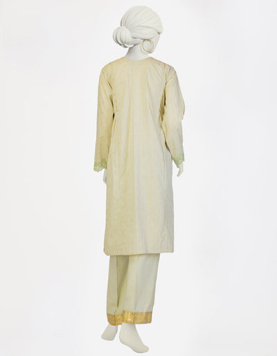 Dobby Pistachio Stitched Suit - J. Junaid Jamshed