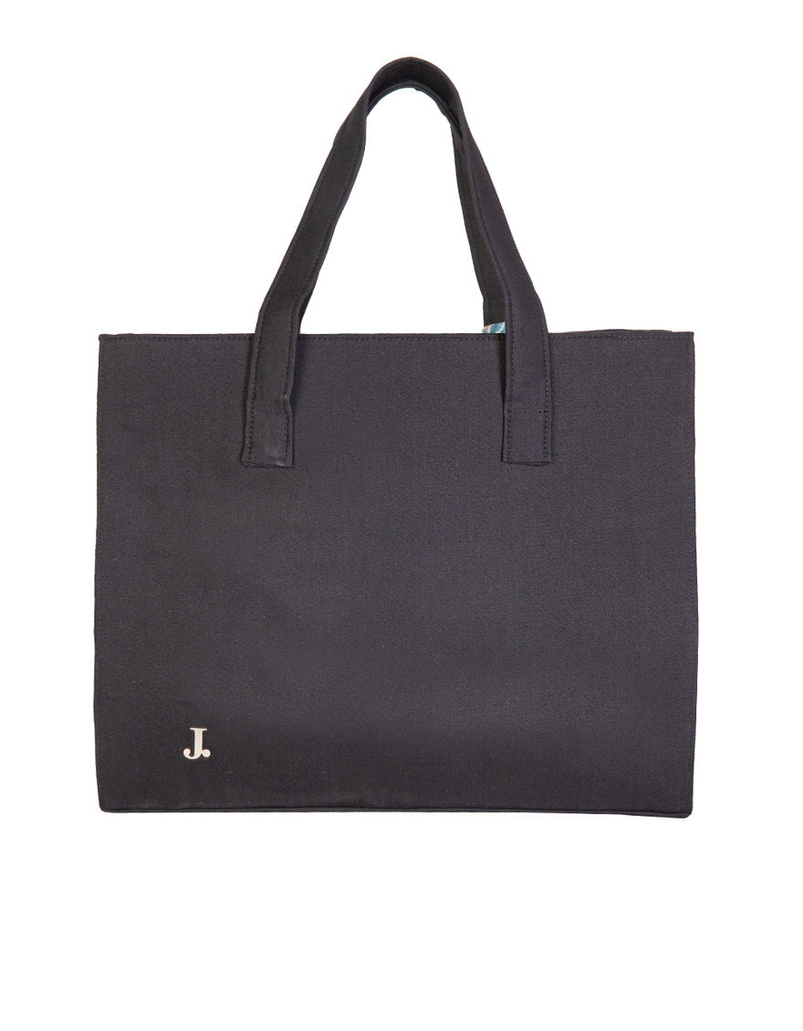 Denim Black Bag - J. Junaid Jamshed