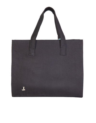 Denim Black Bag - J. Junaid Jamshed