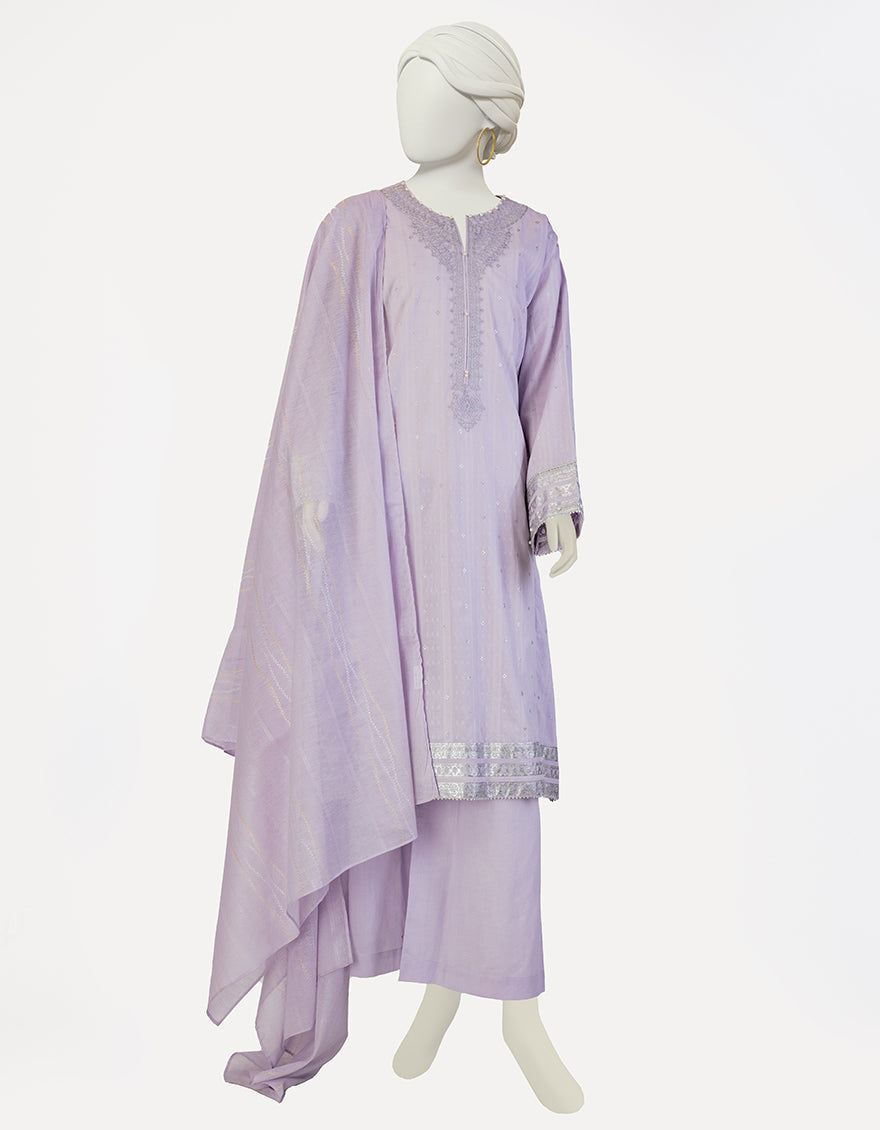 Lawn Lilac Stitched Suit - J. Junaid Jamshed