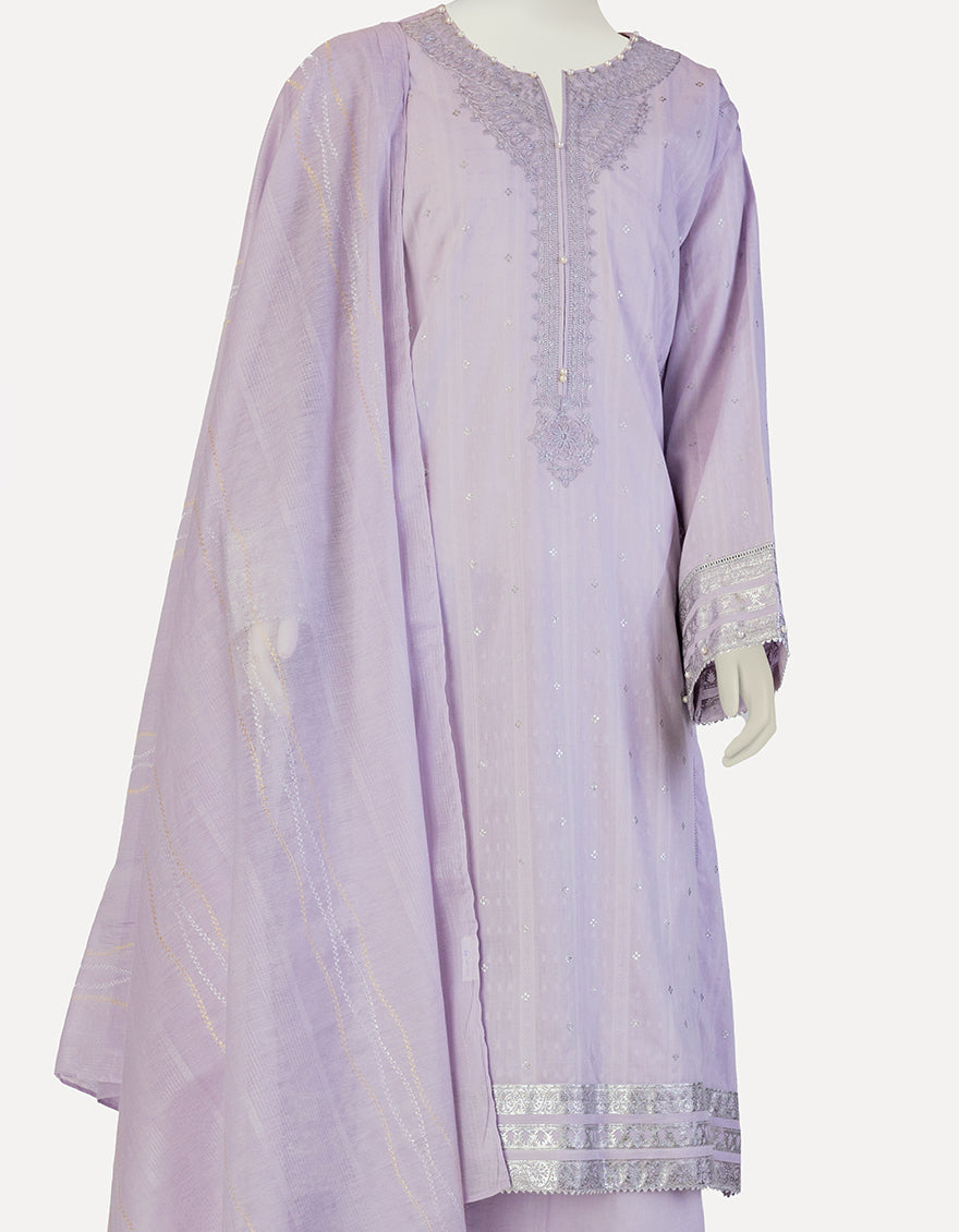 Lawn Lilac Stitched Suit - J. Junaid Jamshed