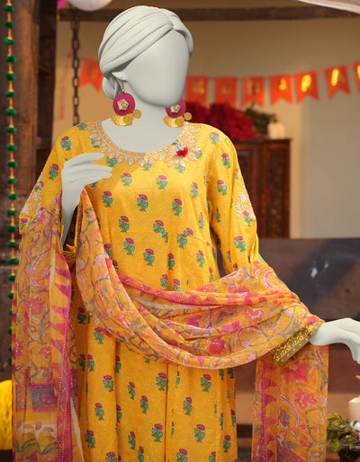 Lawn Yellow Stitched Suit - J. Junaid Jamshed