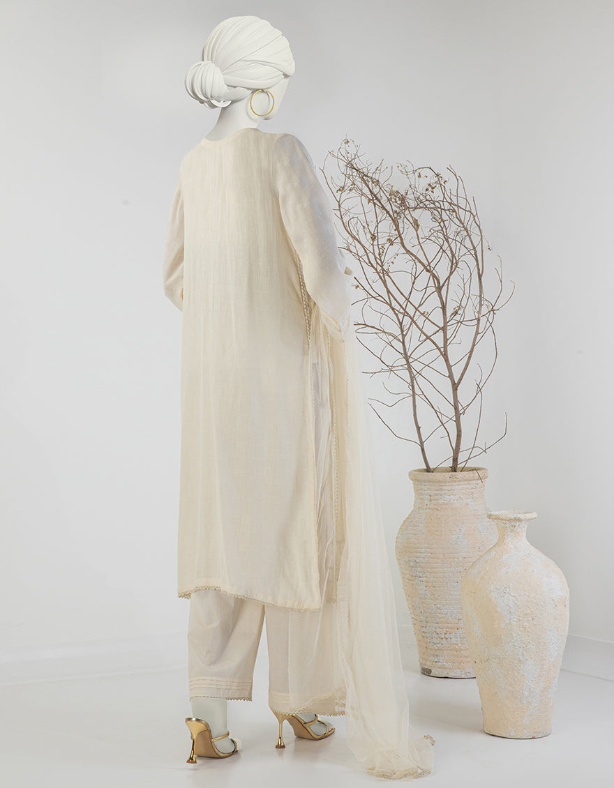 Dobby Brown Stitched Suit - J. Junaid Jamshed