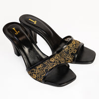 Net Black Chappal - J. Junaid Jamshed