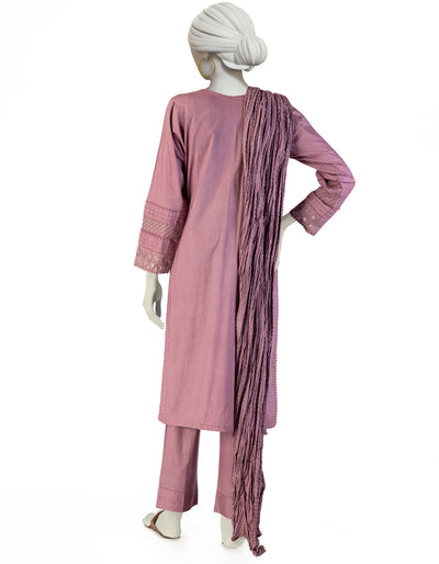 Lawn Purple Stitched Suit - J. Junaid Jamshed