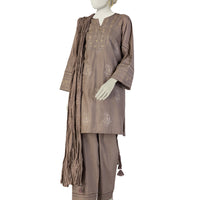 Lawn Grey Stitched Suit - J. Junaid Jamshed