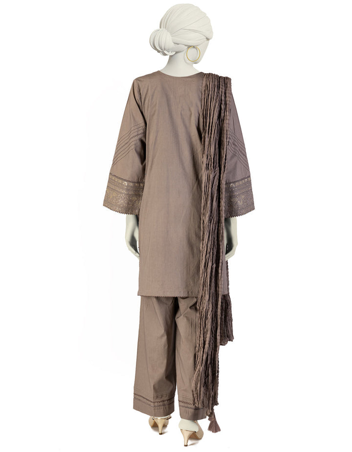 Lawn Grey Stitched Suit - J. Junaid Jamshed
