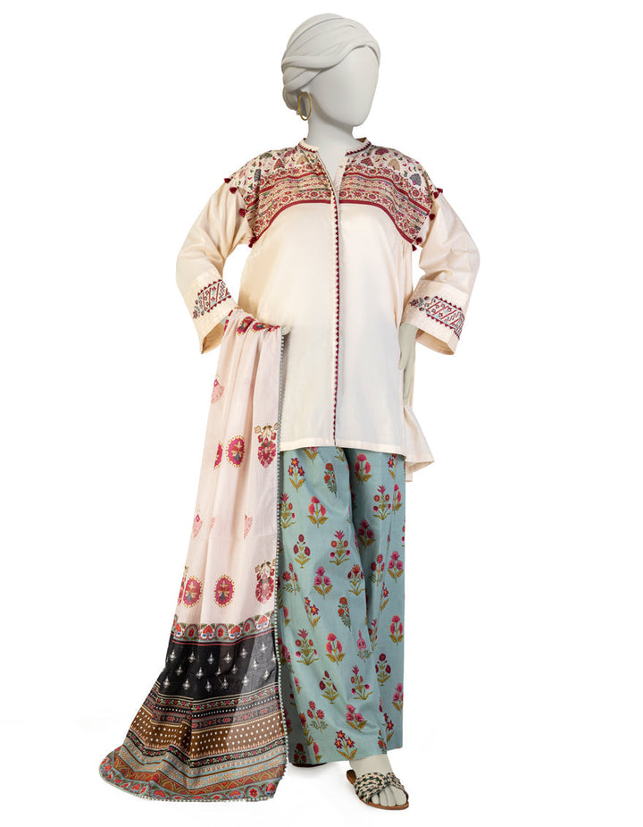Lawn Brown Stitched Suit - J. Junaid Jamshed