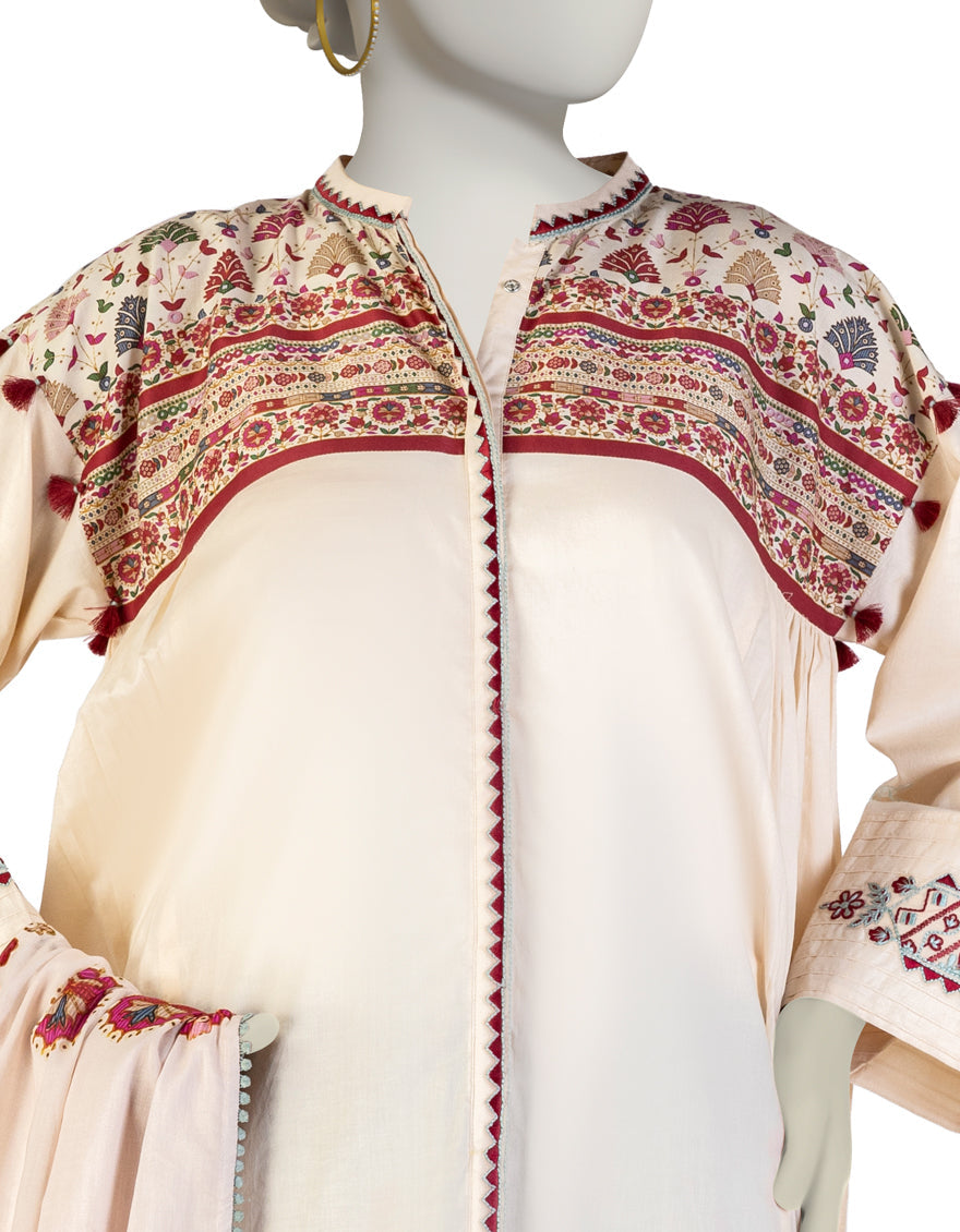 Lawn Brown Stitched Suit - J. Junaid Jamshed