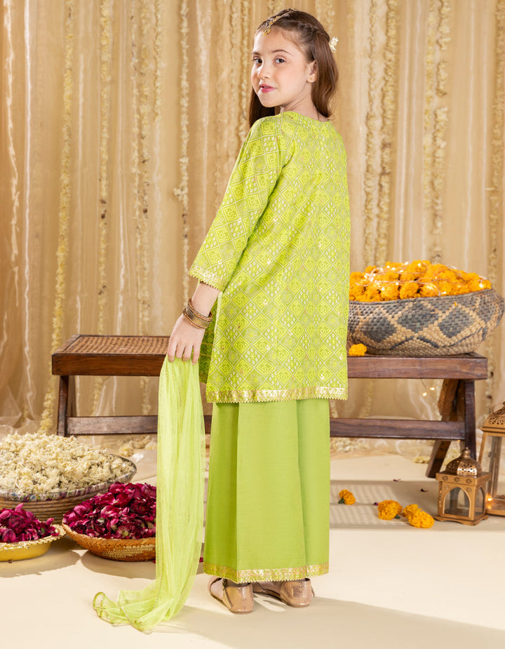 Lawn Green Stitched Suit - J. Junaid Jamshed