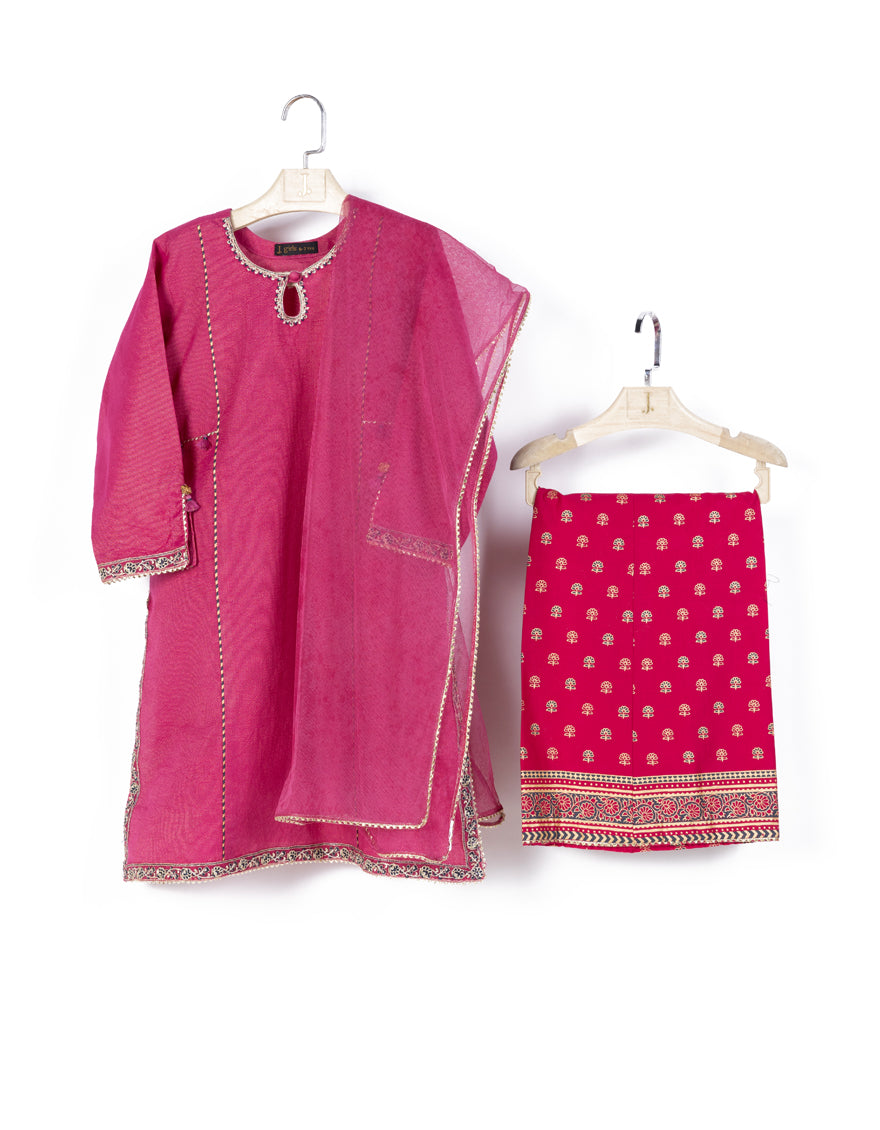 Dobby Pink Stitched Suit - J. Junaid Jamshed