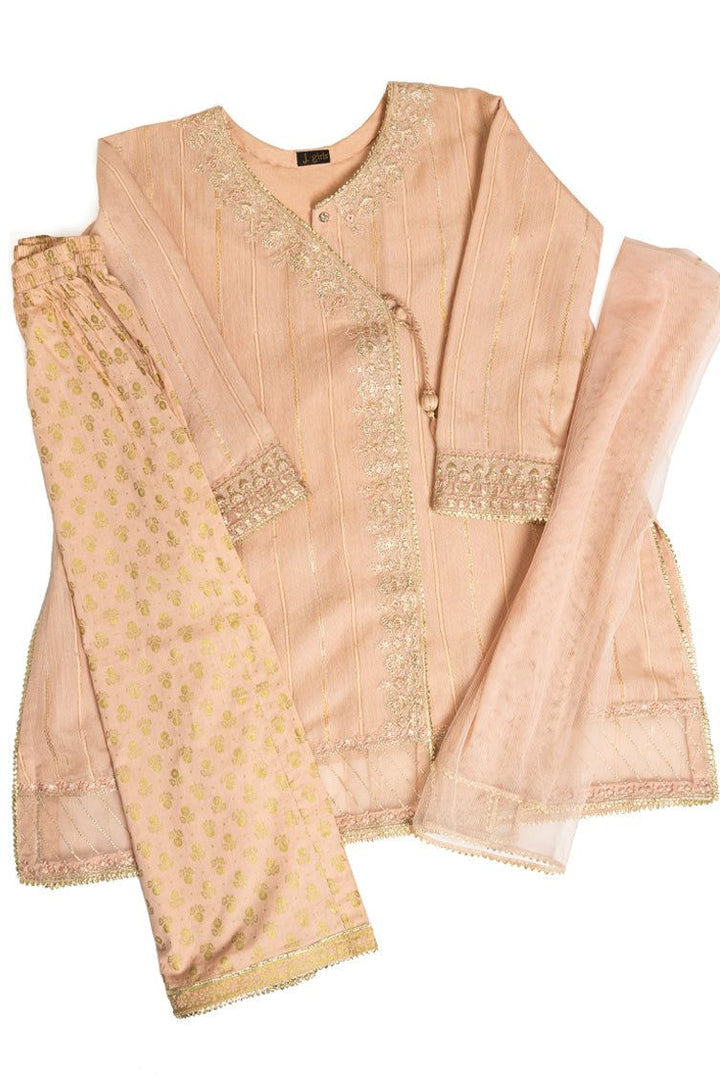 Polyester Pink Stitched Suit - J. Junaid Jamshed