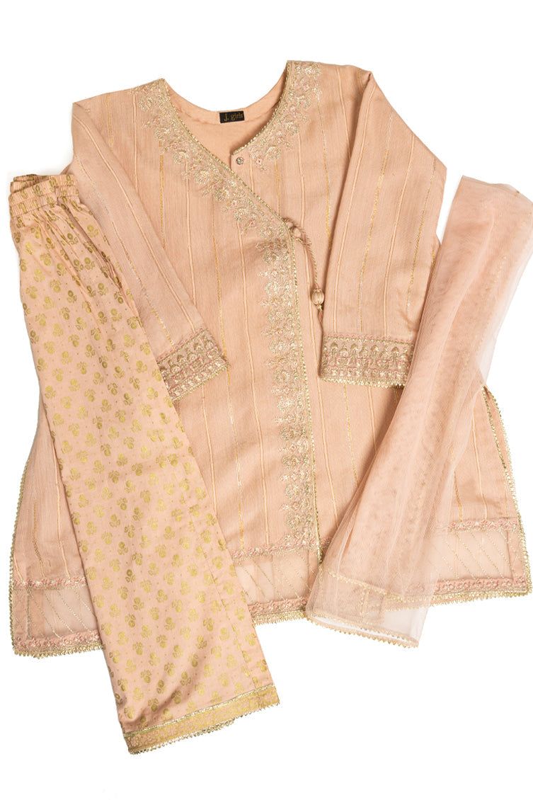 Polyester Pink Stitched Suit - J. Junaid Jamshed