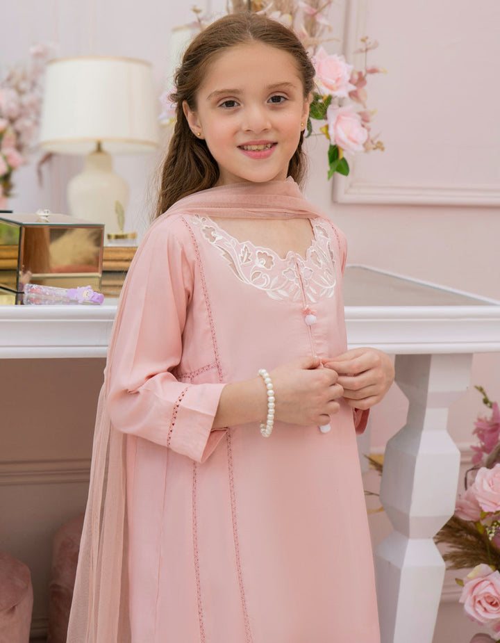 Silk Pink Stitched Suit - J. Junaid Jamshed