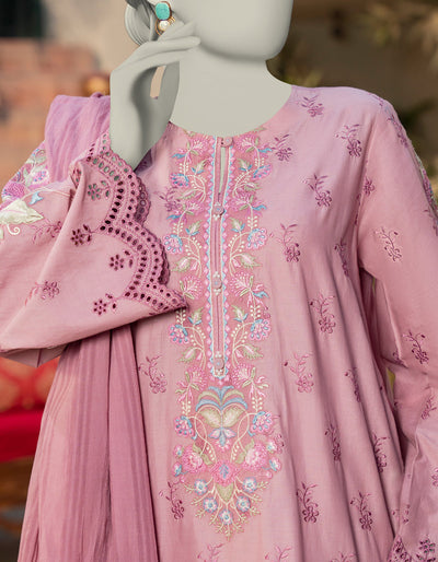 Lawn Pink Stitched Suit - J. Junaid Jamshed