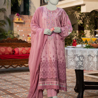 Lawn Pink Stitched Suit - J. Junaid Jamshed