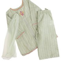 Lawn Green Stitched Suit - J. Junaid Jamshed