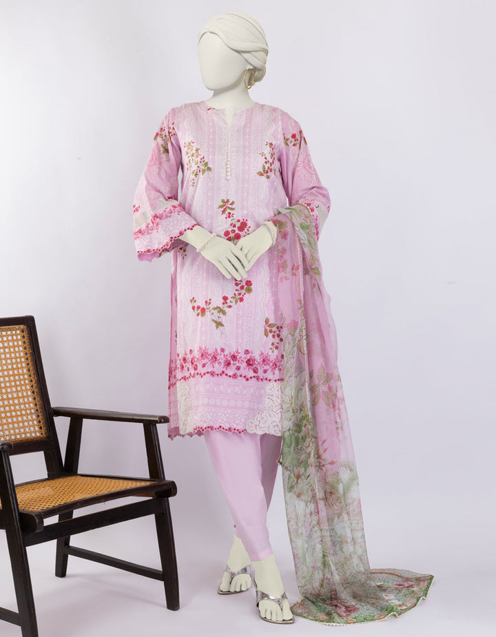 Lawn Pink Stitched Suit - J. Junaid Jamshed