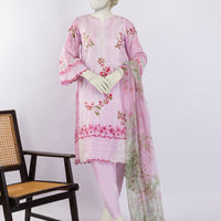 Lawn Pink Stitched Suit - J. Junaid Jamshed