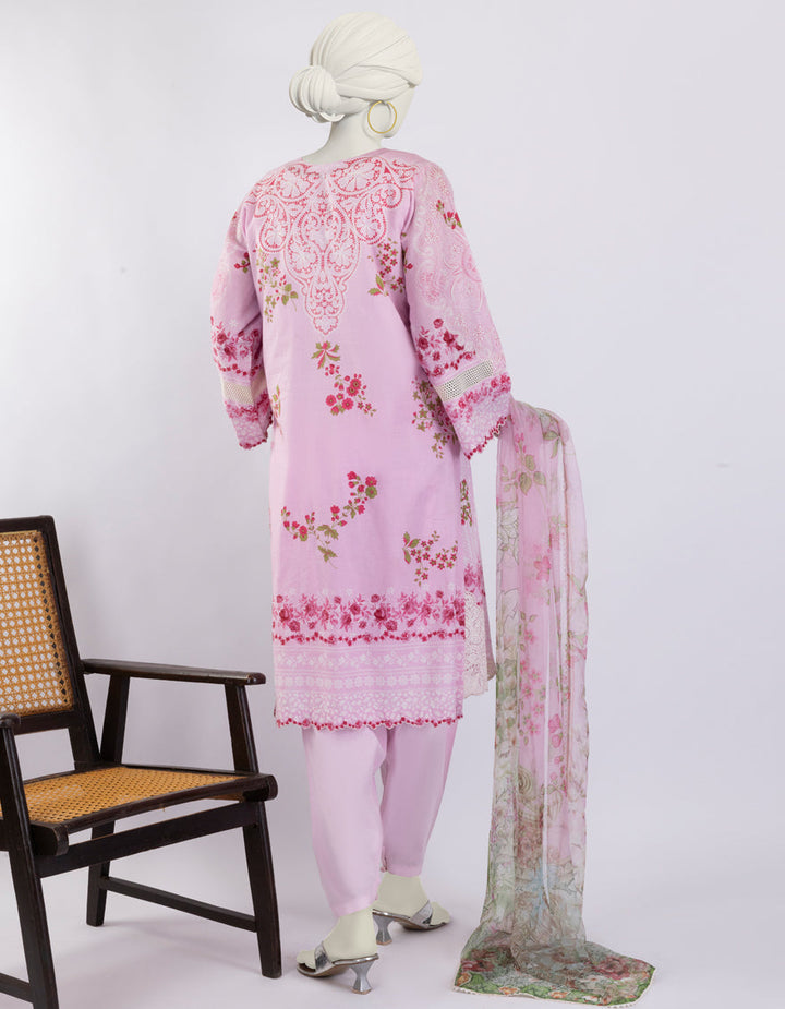 Lawn Pink Stitched Suit - J. Junaid Jamshed