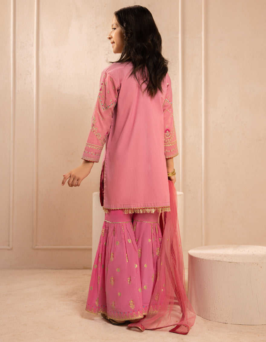 Silk Pink Stitched Suit - J. Junaid Jamshed
