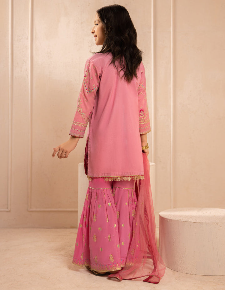 Silk Pink Stitched Suit - J. Junaid Jamshed
