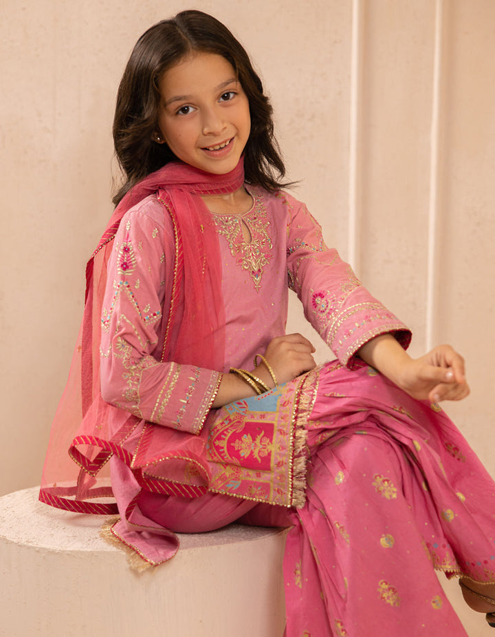 Silk Pink Stitched Suit - J. Junaid Jamshed