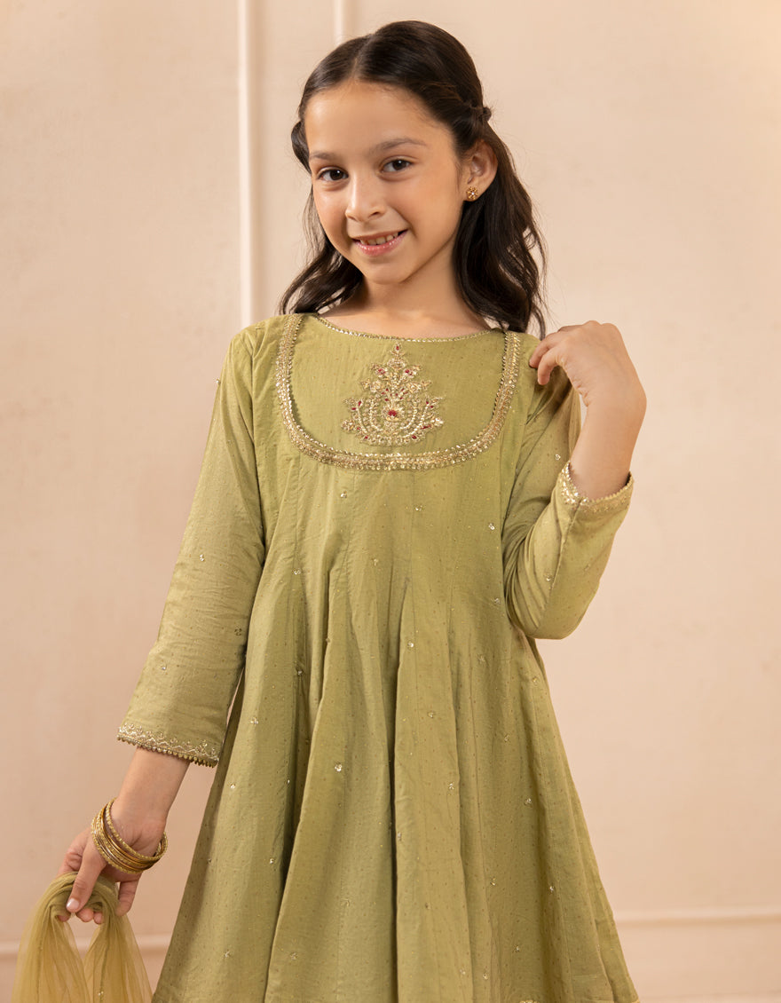 Lawn Silk Green Stitched Suit - J. Junaid Jamshed