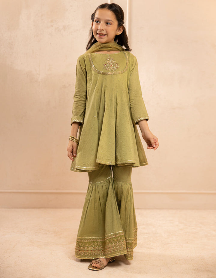 Lawn Silk Green Stitched Suit - J. Junaid Jamshed
