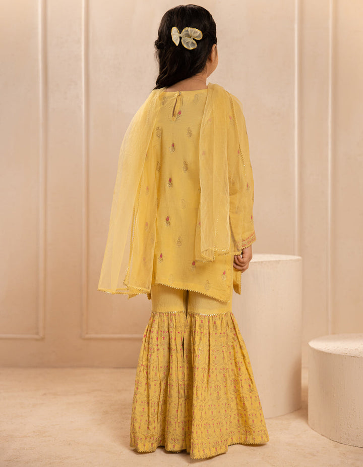 Silk Yellow Stitched Suit - J. Junaid Jamshed