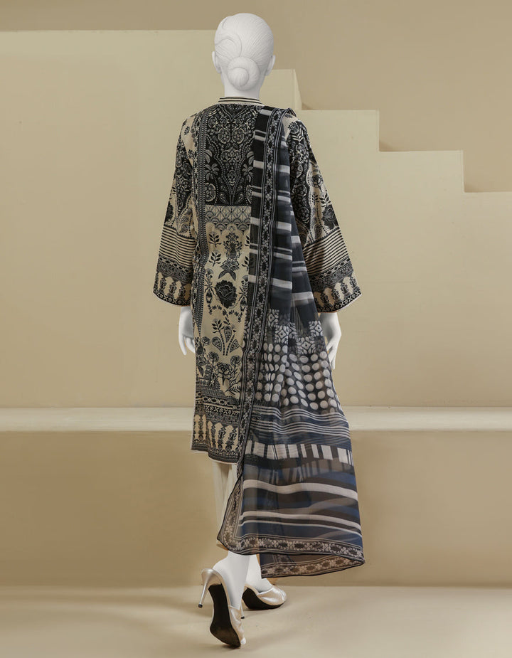 Lawn Beige Stitched Suit - J. Junaid Jamshed