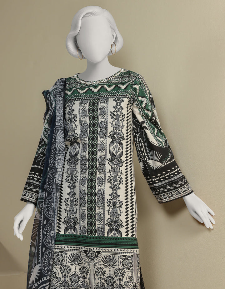 Lawn Off White Stitched Suit - J. Junaid Jamshed