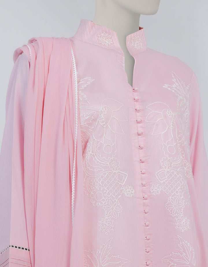 Lawn Pink Stitched Suit - J. Junaid Jamshed