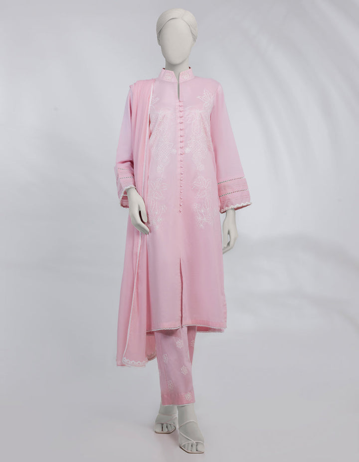 Lawn Pink Stitched Suit - J. Junaid Jamshed