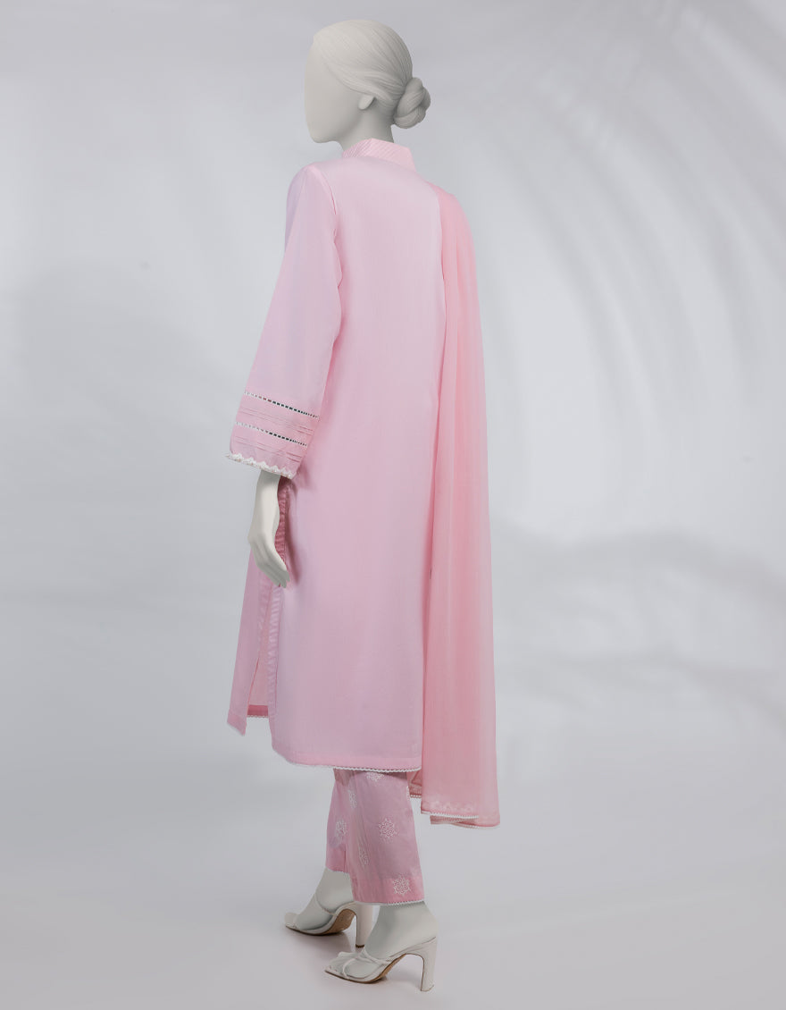 Lawn Pink Stitched Suit - J. Junaid Jamshed