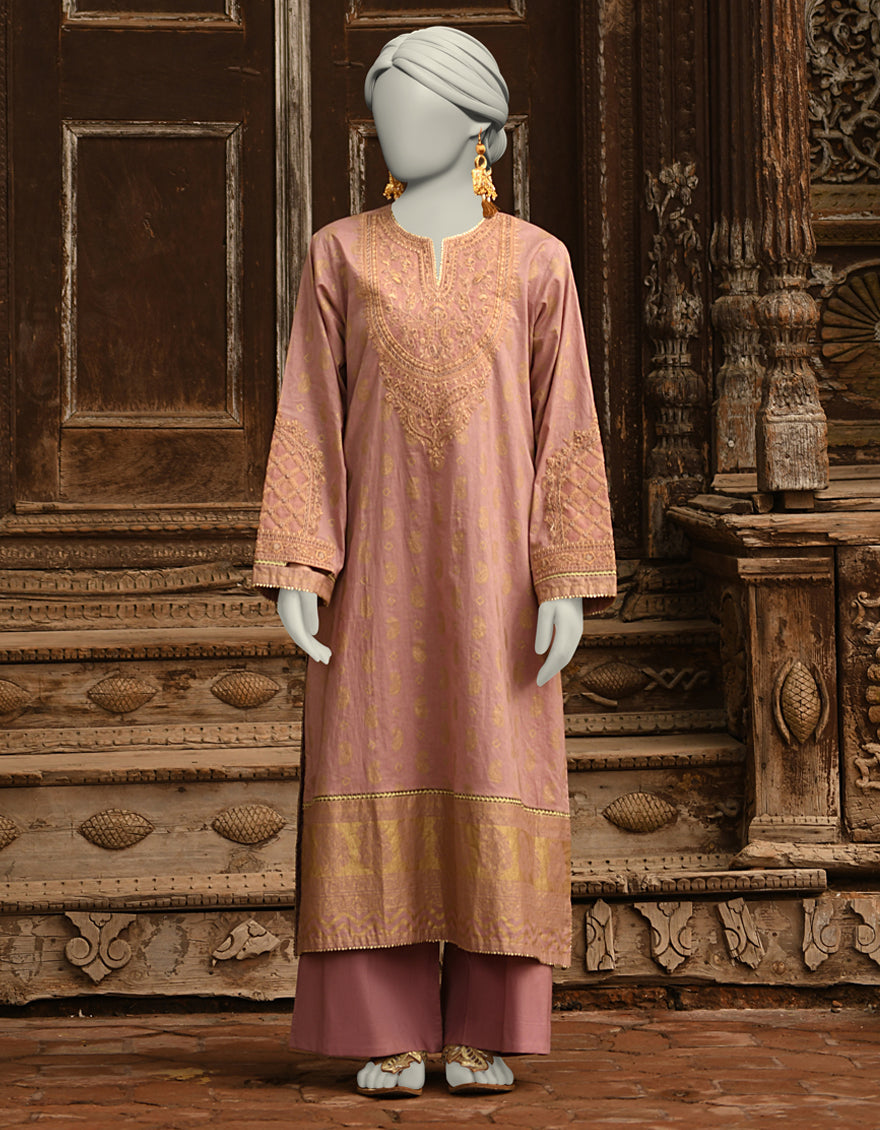 Lawn Purple Stitched Suit - J. Junaid Jamshed