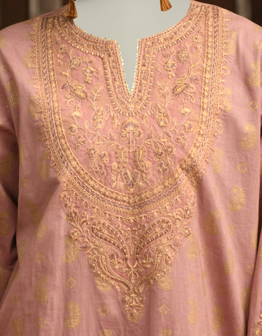 Lawn Purple Stitched Suit - J. Junaid Jamshed