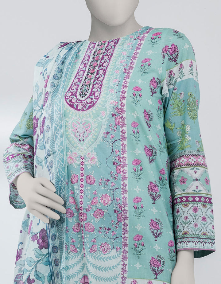 Lawn Multicolor Stitched Suit - J. Junaid Jamshed