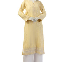 Paper Cotton Yellow Kurti- J. Junaid Jamshed