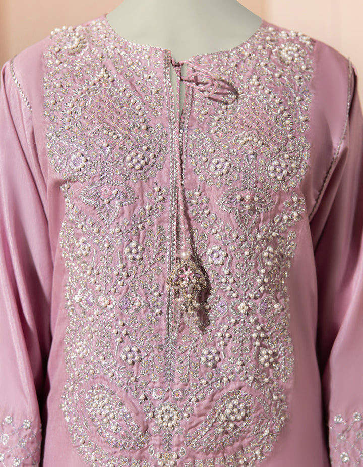 Raw Silk Lilac Kurti - J. Junaid Jamshed