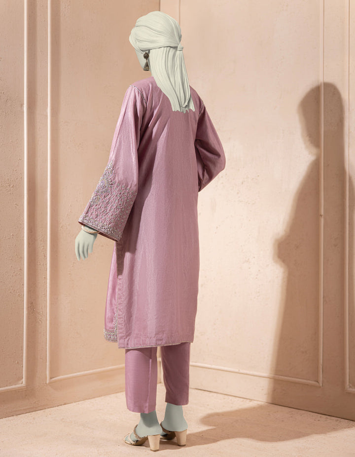 Raw Silk Lilac Kurti - J. Junaid Jamshed
