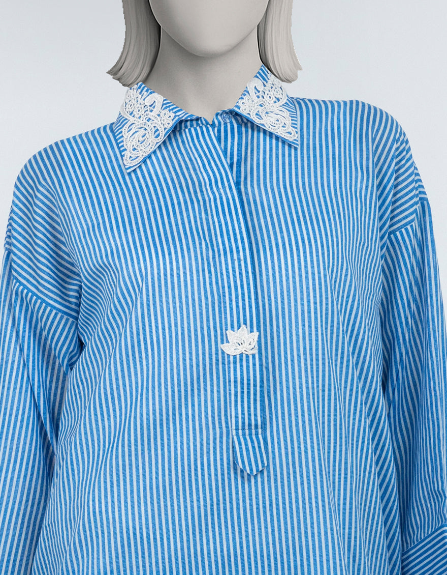 Lawn Blue Stitched Suit - J. Junaid Jamshed